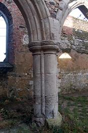 Column at the west end of the north arcade January 2012